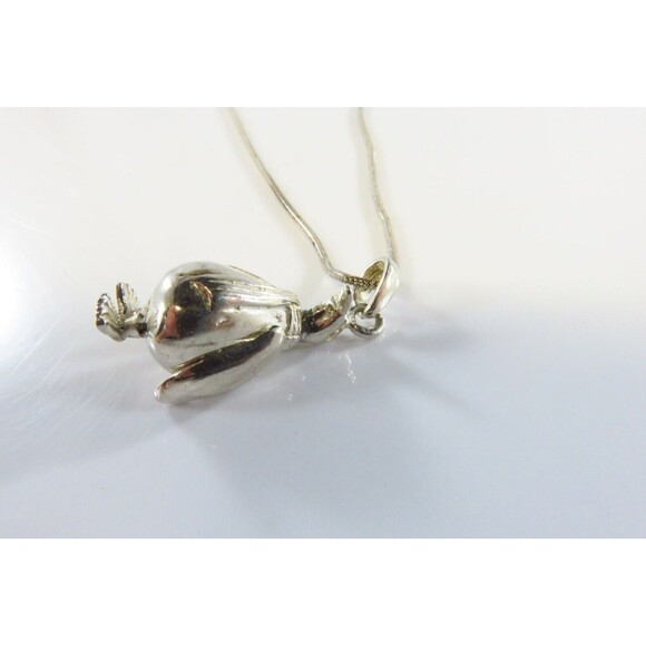 Articulated Sterling Silver Penguin On 16" Sterling Snake Chain - Picture 4 of 8